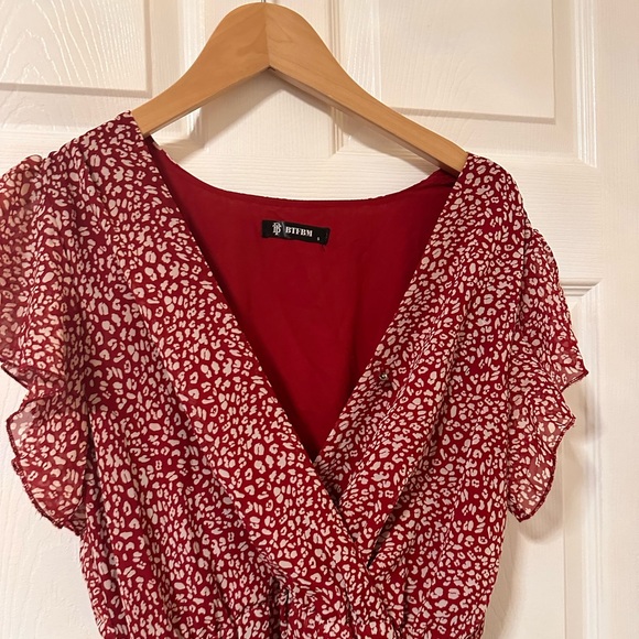 Floral Red Maxi Dress - Picture 3 of 12